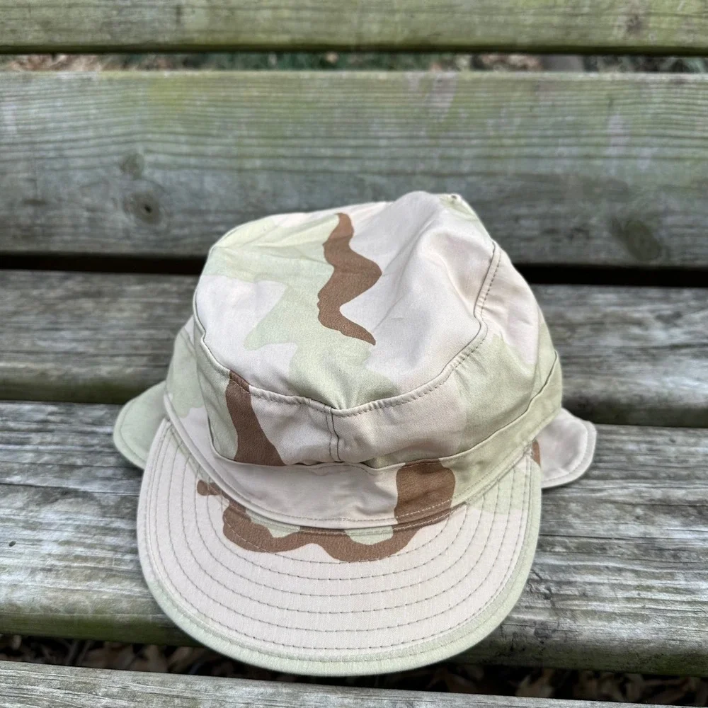 Vintage 1989 US Military USGI 3 Color Desert Camo Patrol Cap‎ Hat Equa 6 7/8